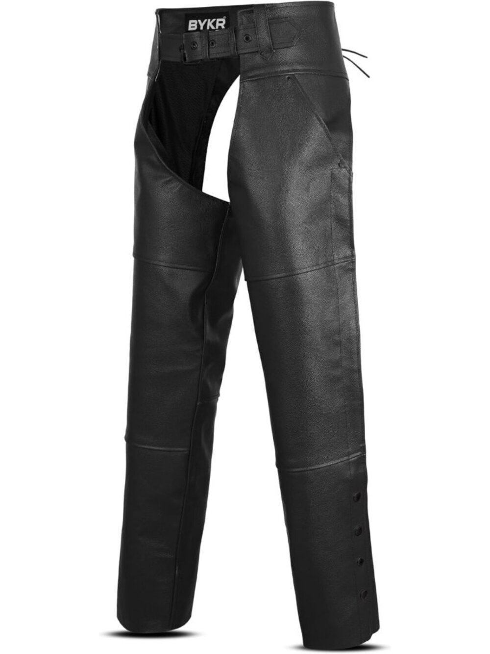 Vintage Leather Motorcycle Chaps for Men & Women | Adjustable Biker Overpants